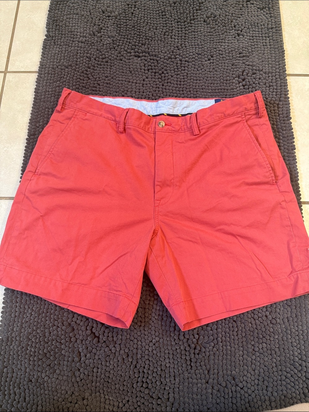 Men's Polo Coral Stretch Straight Fit Shorts Size 38